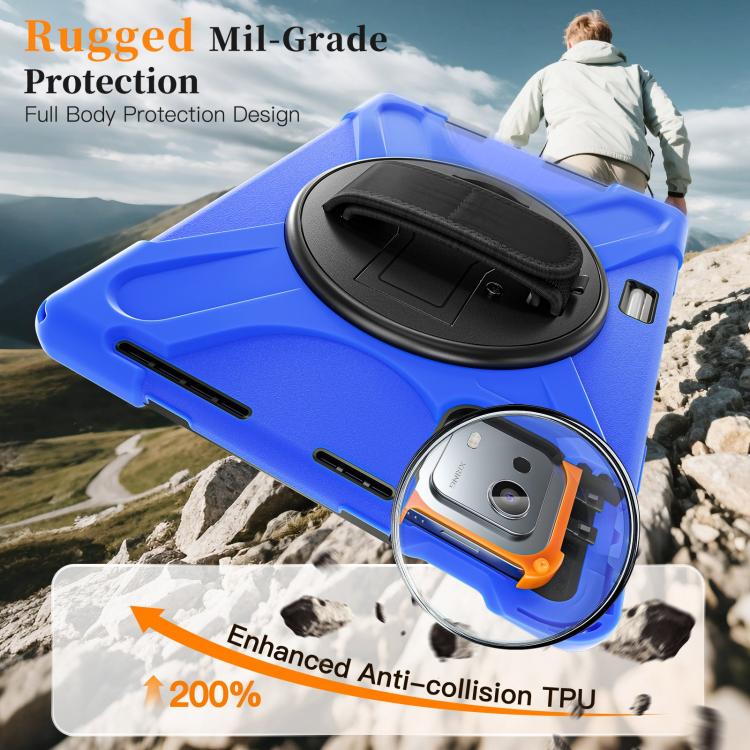 For Xiaomi Pad 7S Pro / 6S Pro Rotatable Holder Silicone Hybrid PC Tablet Case with Shoulder Strap