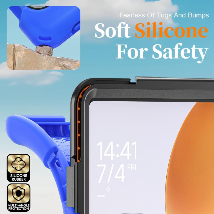 For Xiaomi Pad 7S Pro / 6S Pro Rotatable Holder Silicone Hybrid PC Tablet Case with Shoulder Strap
