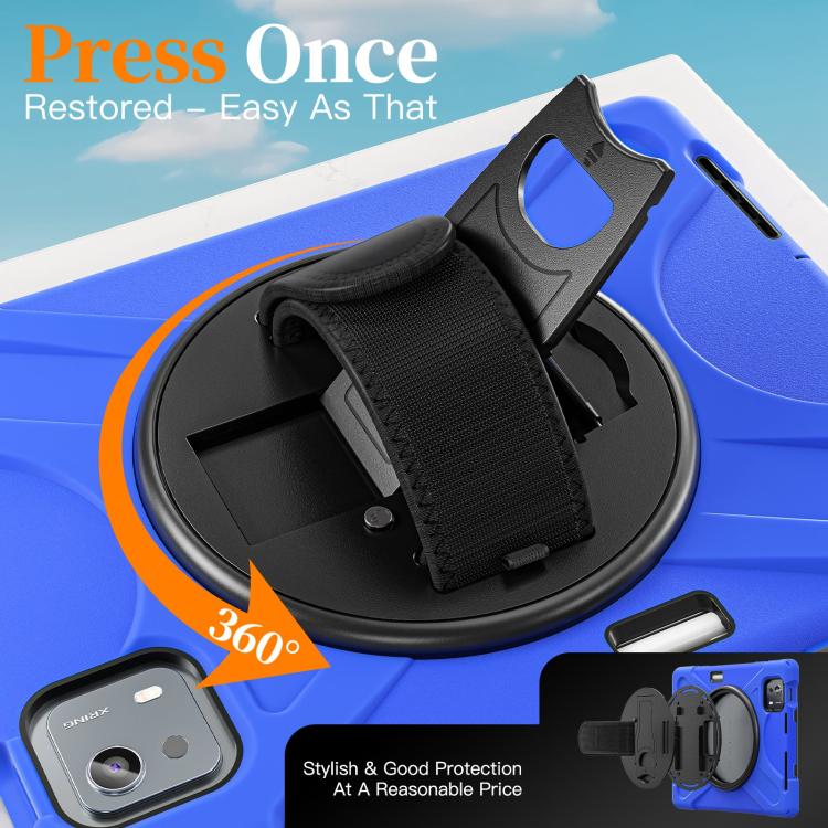 For Xiaomi Pad 7S Pro / 6S Pro Rotatable Holder Silicone Hybrid PC Tablet Case with Shoulder Strap