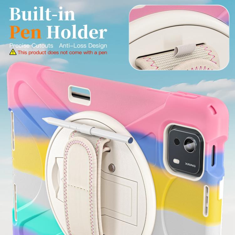 For Xiaomi Pad 7S Pro / 6S Pro Rotatable Holder Silicone Hybrid PC Tablet Case with Shoulder Strap