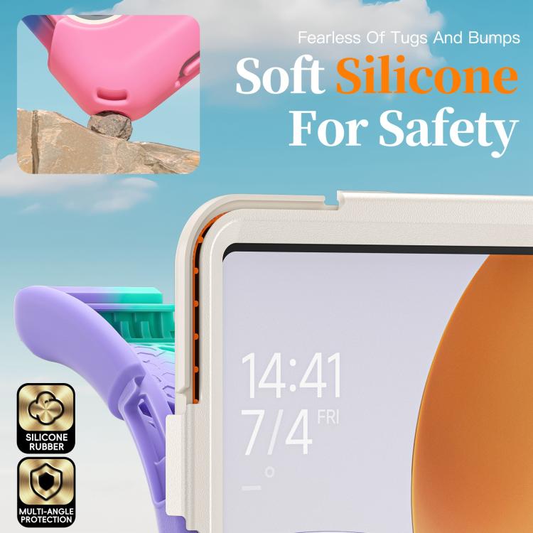 For Xiaomi Pad 7S Pro / 6S Pro Rotatable Holder Silicone Hybrid PC Tablet Case with Shoulder Strap