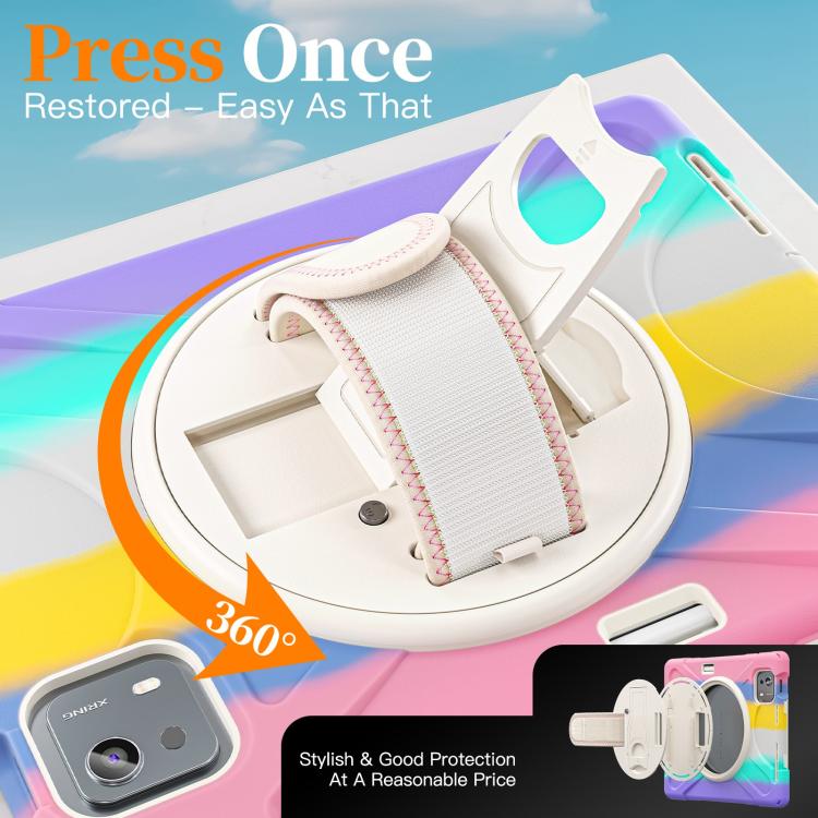 For Xiaomi Pad 7S Pro / 6S Pro Rotatable Holder Silicone Hybrid PC Tablet Case with Shoulder Strap