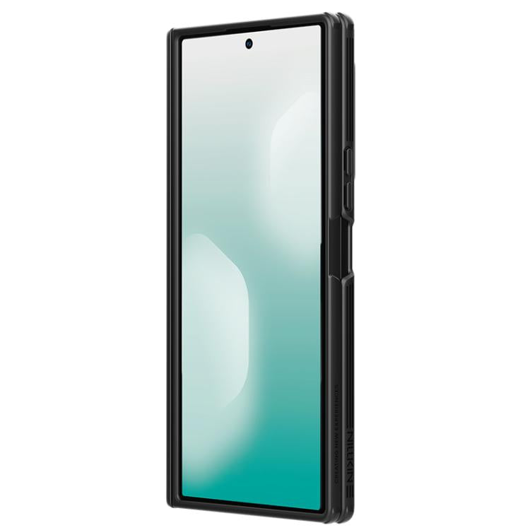 For Samsung Galaxy Z Fold7 5G NILLKIN CamShield Prop Texture Transparent Mirror Cover MagSafe Magnetic PC Phone Case - Black