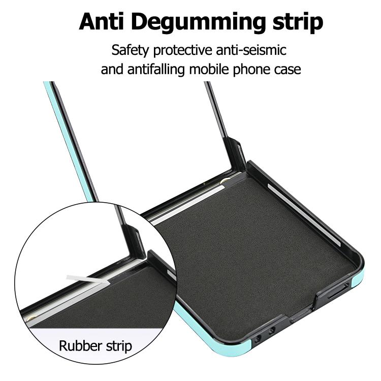 For Samsung Galaxy Z Flip7 5G Rhombic Leather Phone Case with Scarf / Bracelet