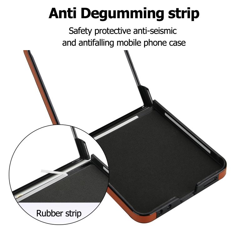 For Samsung Galaxy Z Flip7 5G Rhombic Leather Phone Case with Scarf / Bracelet