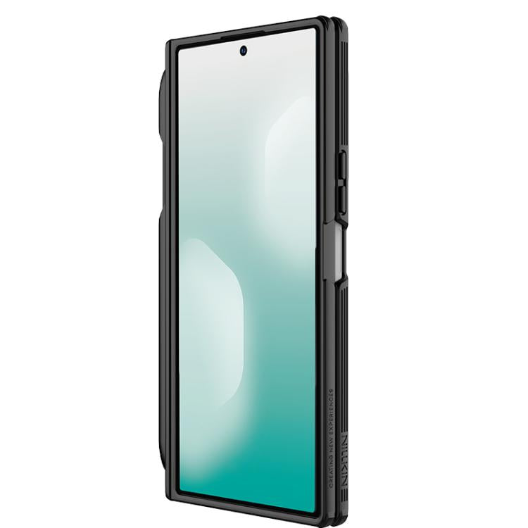 For Samsung Galaxy Z Fold7 5G NILLKIN CamShield Prop Transparent Mirror Cover MagSafe Magnetic Translucent PC Phone Case with Stylus - Black