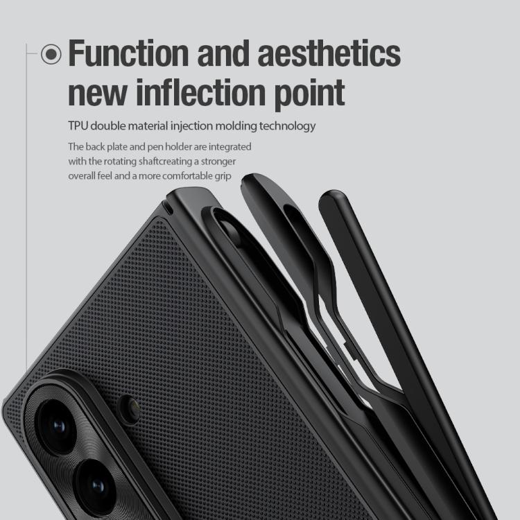 For Samsung Galaxy Z Fold7 5G NILLKIN Frosted Fold PC + TPU Phone Case with Stylus - Black