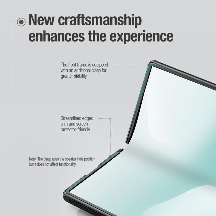 For Samsung Galaxy Z Fold7 5G NILLKIN Frosted Fold PC + TPU Phone Case with Stylus - Black