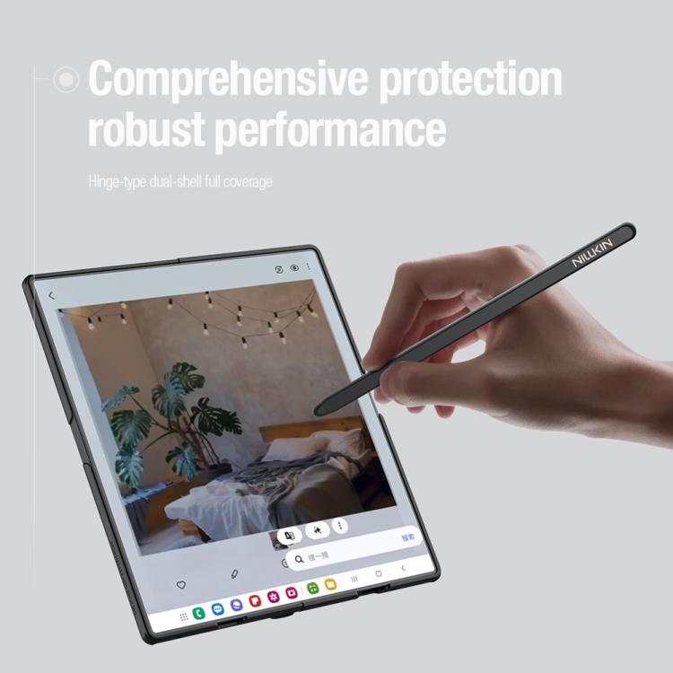 For Samsung Galaxy Z Fold7 5G NILLKIN Frosted Fold PC + TPU MagSafe Magnetic Phone Case with Stylus