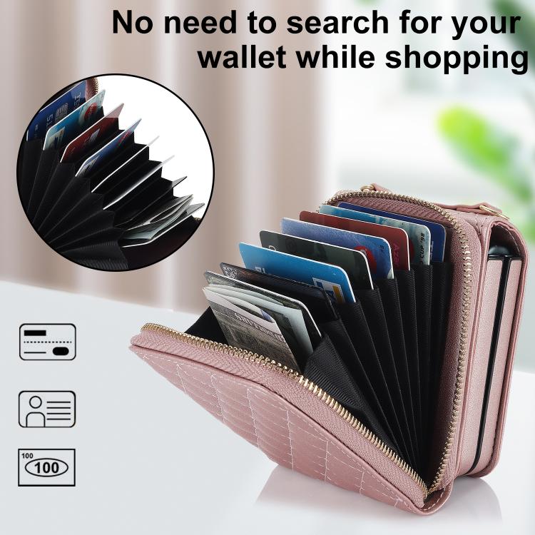 For Samsung Galaxy Z Flip7 5G Large Zipper Card Slot Leather Phone Case with Crossbody Strap