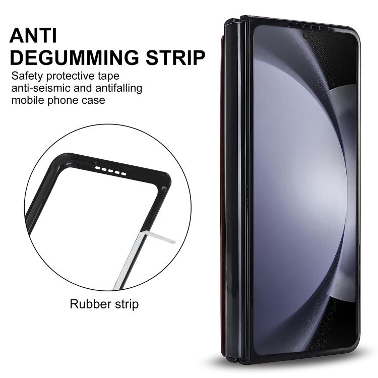 For Samsung Galaxy Z Fold7 Full Coverage Fold Double Buckle PU Phone Case with Pen Slots