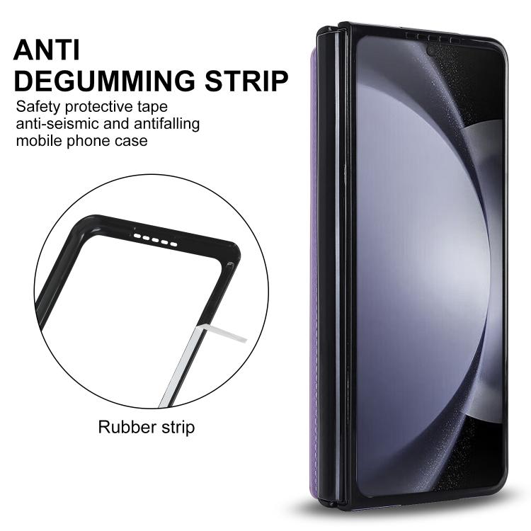 For Samsung Galaxy Z Fold7 Full Coverage Fold Double Buckle PU Phone Case with Pen Slots
