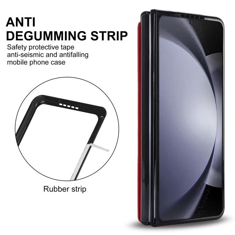 For Samsung Galaxy Z Fold7 Full Coverage Fold Double Buckle PU Phone Case with Pen Slots
