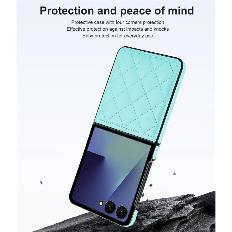 For Samsung Galaxy Z Flip7 5G Rhombic Fold Leather Phone Case