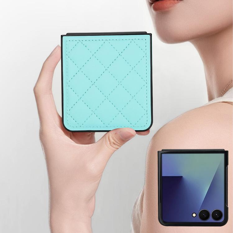 For Samsung Galaxy Z Flip7 5G Rhombic Fold Leather Phone Case