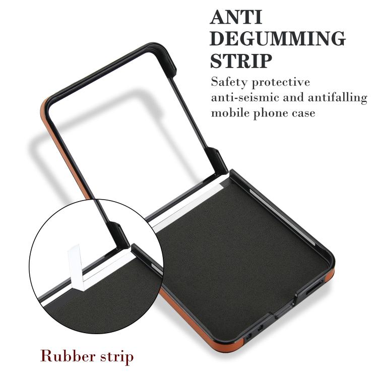 For Samsung Galaxy Z Flip7 5G Rhombic Fold Leather Phone Case