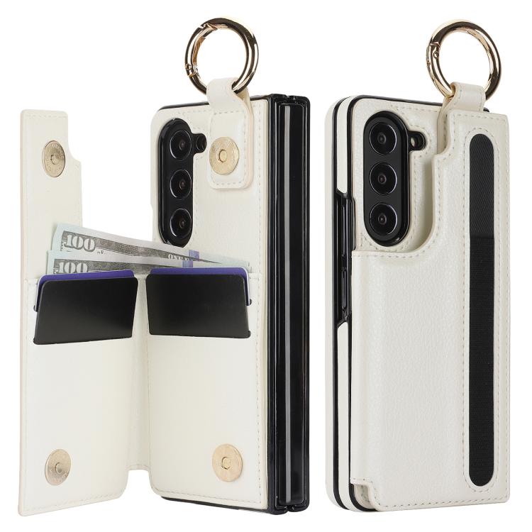For Samsung Galaxy Z Fold7 Litchi Texture Double Buckle Leather Phone Case with Pen Slot
