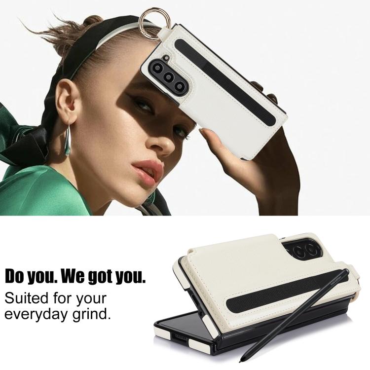 For Samsung Galaxy Z Fold7 Litchi Texture Double Buckle Leather Phone Case with Pen Slot