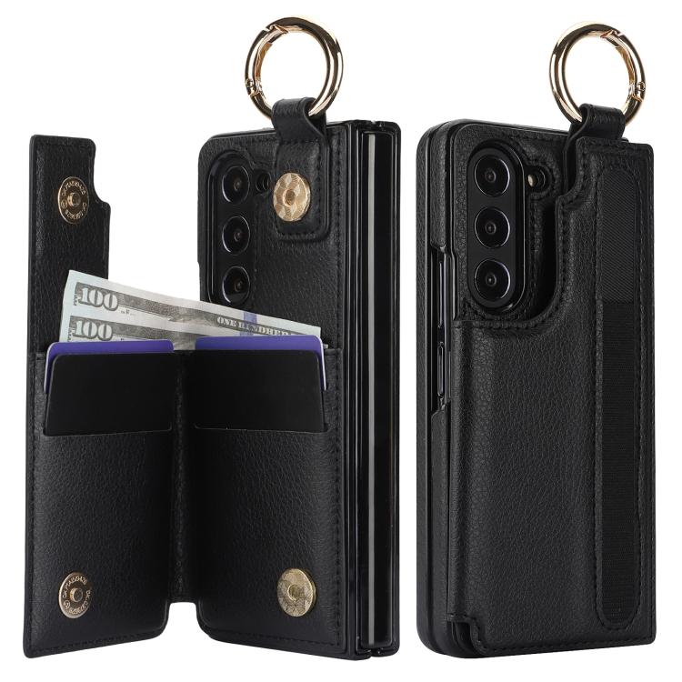 For Samsung Galaxy Z Fold7 Litchi Texture Double Buckle Leather Phone Case with Pen Slot