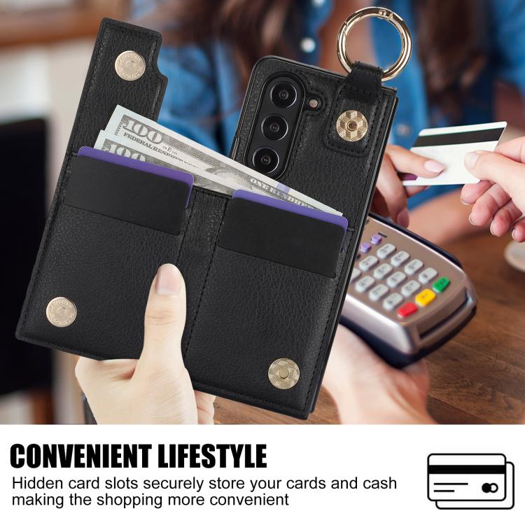 For Samsung Galaxy Z Fold7 Litchi Texture Double Buckle Leather Phone Case with Pen Slot