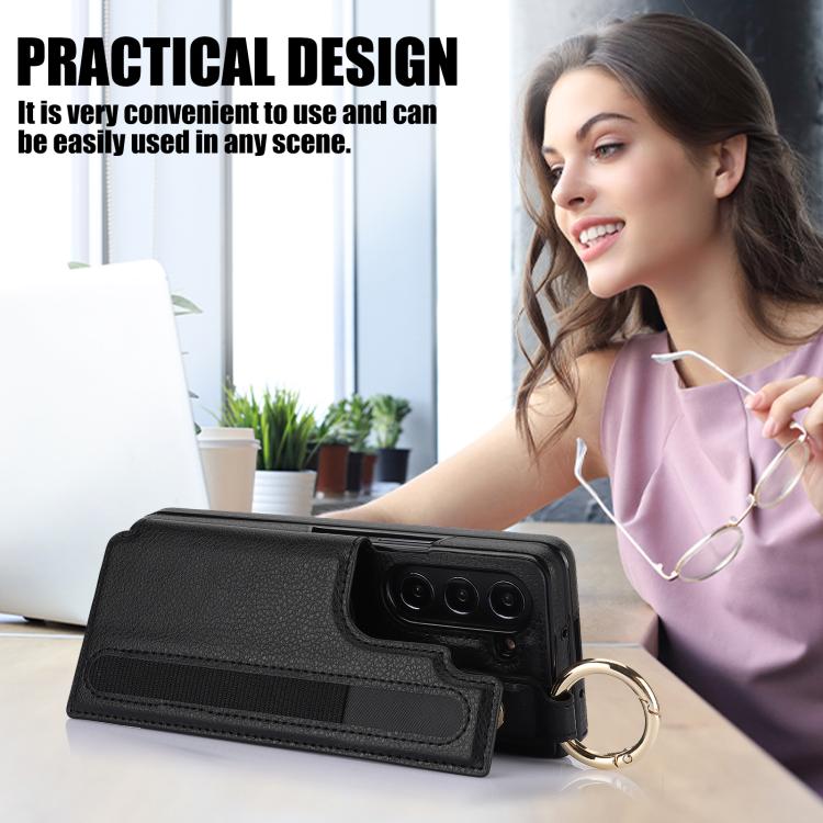 For Samsung Galaxy Z Fold7 Litchi Texture Double Buckle Leather Phone Case with Pen Slot