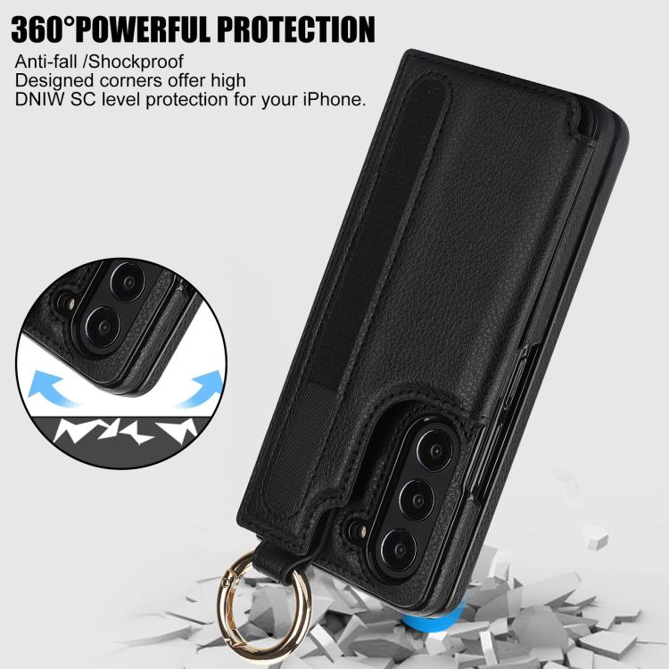 For Samsung Galaxy Z Fold7 Litchi Texture Double Buckle Leather Phone Case with Pen Slot