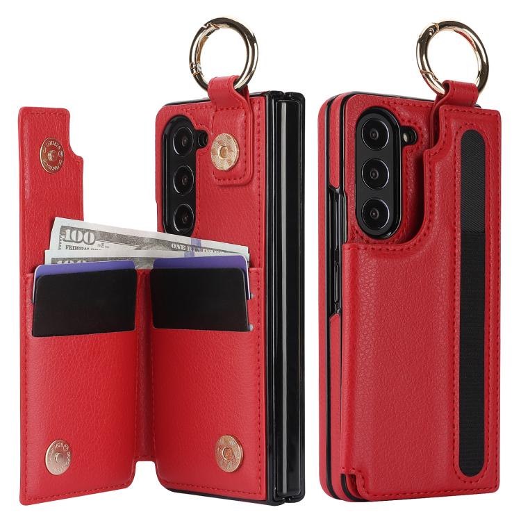 For Samsung Galaxy Z Fold7 Litchi Texture Double Buckle Leather Phone Case with Pen Slot