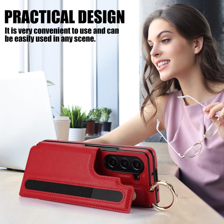 For Samsung Galaxy Z Fold7 Litchi Texture Double Buckle Leather Phone Case with Pen Slot