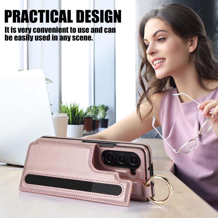 For Samsung Galaxy Z Fold7 Litchi Texture Double Buckle Leather Phone Case with Pen Slot