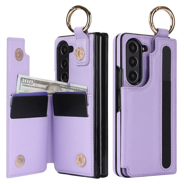 For Samsung Galaxy Z Fold7 Litchi Texture Double Buckle Leather Phone Case with Pen Slot