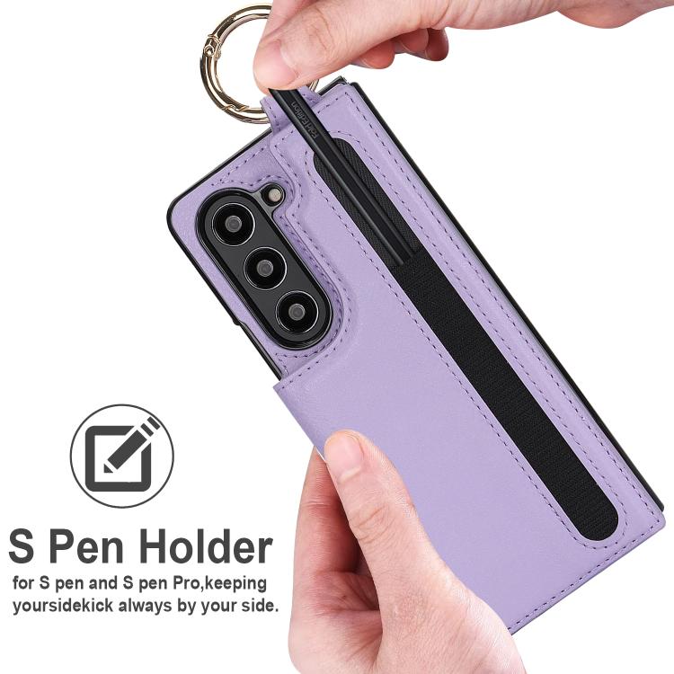 For Samsung Galaxy Z Fold7 Litchi Texture Double Buckle Leather Phone Case with Pen Slot