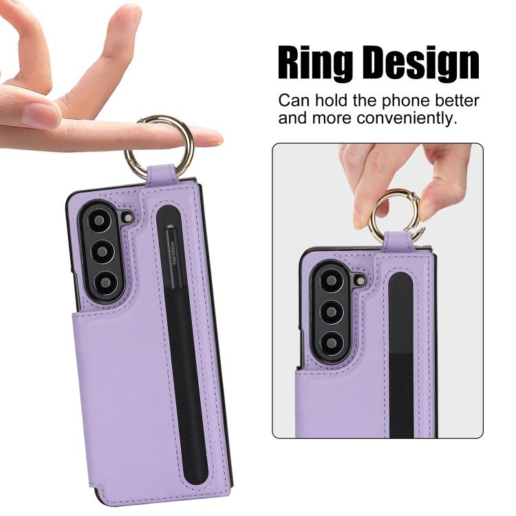 For Samsung Galaxy Z Fold7 Litchi Texture Double Buckle Leather Phone Case with Pen Slot