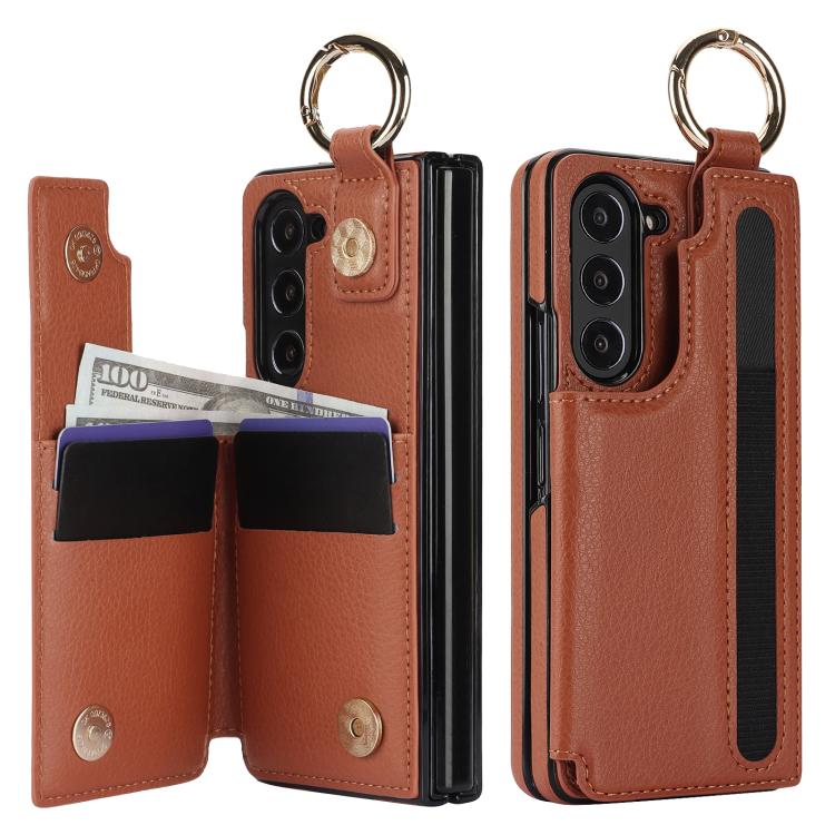For Samsung Galaxy Z Fold7 Litchi Texture Double Buckle Leather Phone Case with Pen Slot