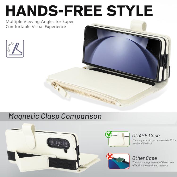 For Samsung Galaxy Z Fold7 Solid Color Wristband Wallet Folding Leather Phone Case with Lanyard
