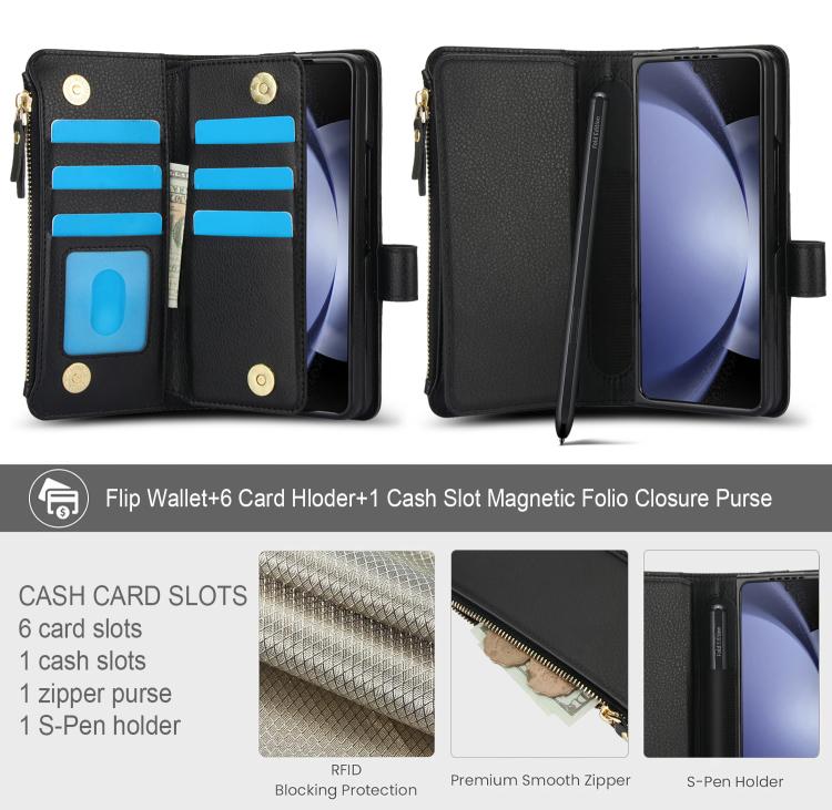 For Samsung Galaxy Z Fold7 Solid Color Wristband Wallet Folding Leather Phone Case with Lanyard