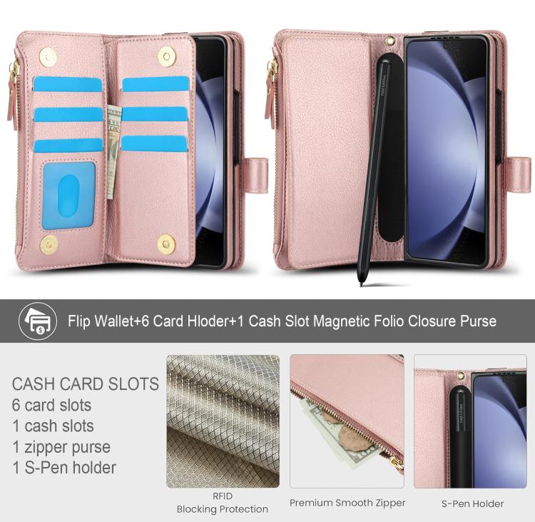 For Samsung Galaxy Z Fold7 Solid Color Wristband Wallet Folding Leather Phone Case with Lanyard