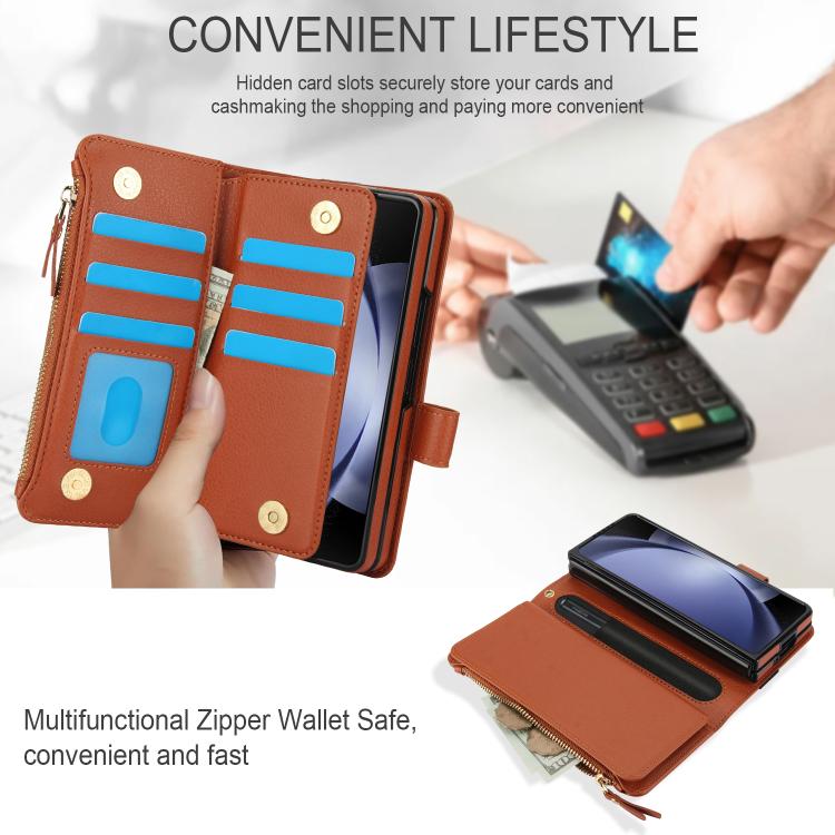 For Samsung Galaxy Z Fold7 Solid Color Wristband Wallet Folding Leather Phone Case with Lanyard