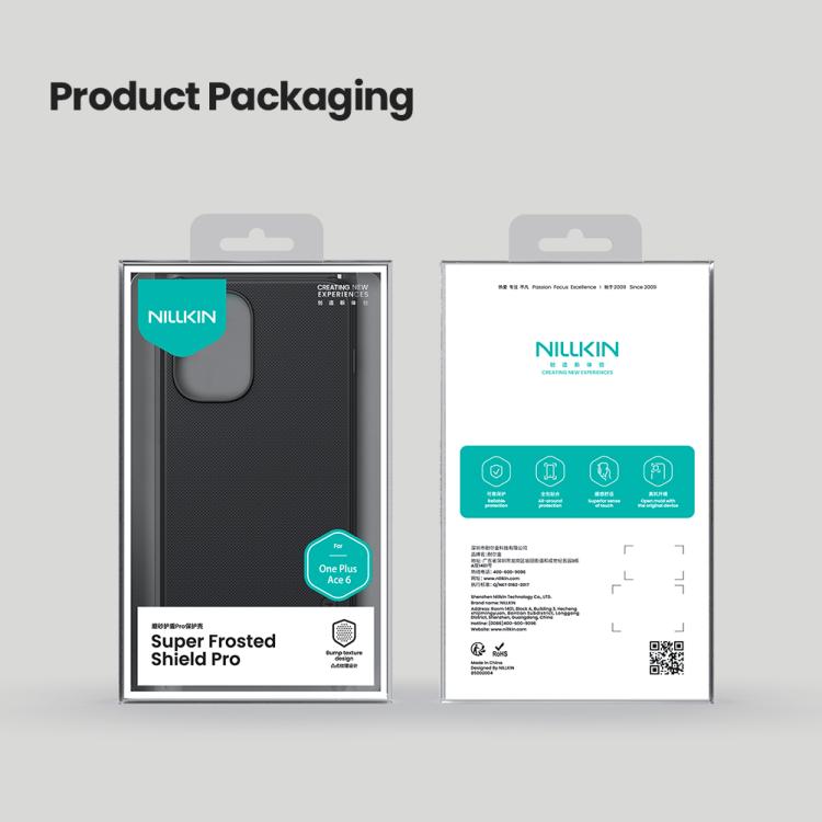 For OnePlus Ace 6 NILLKIN Frosted Shield Pro PC + TPU Phone Case - Black