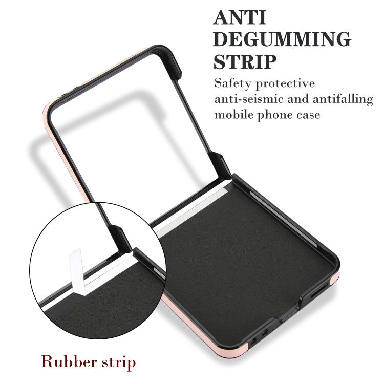 For Samsung Galaxy Z Flip7 5G Rhombic Texture Ring Holder PU Phone Case