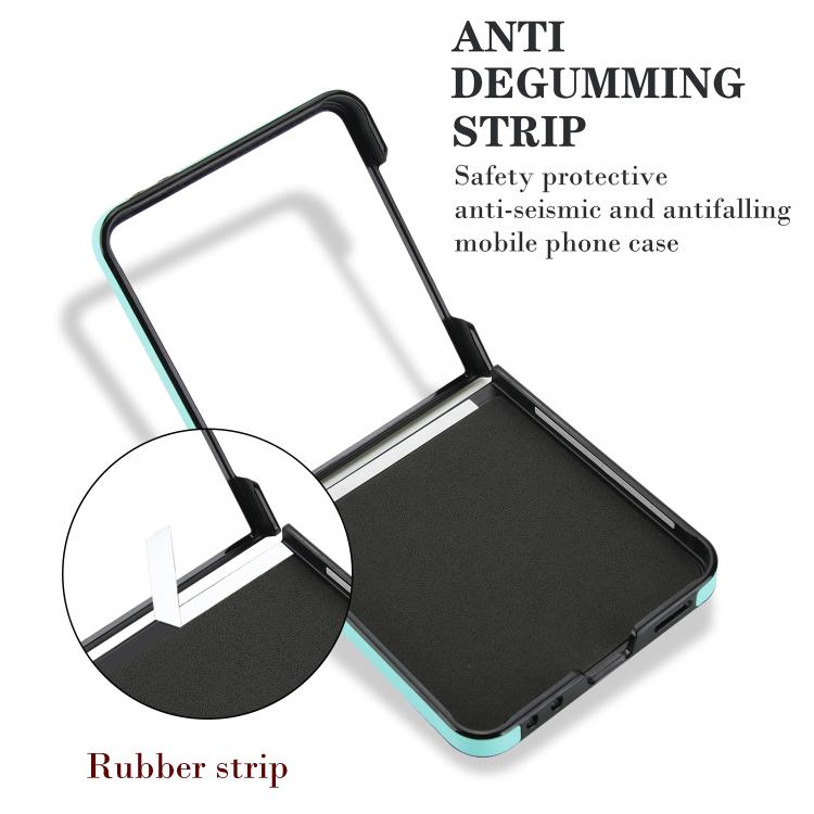 For Samsung Galaxy Z Flip7 5G Rhombic Texture Ring Holder PU Phone Case