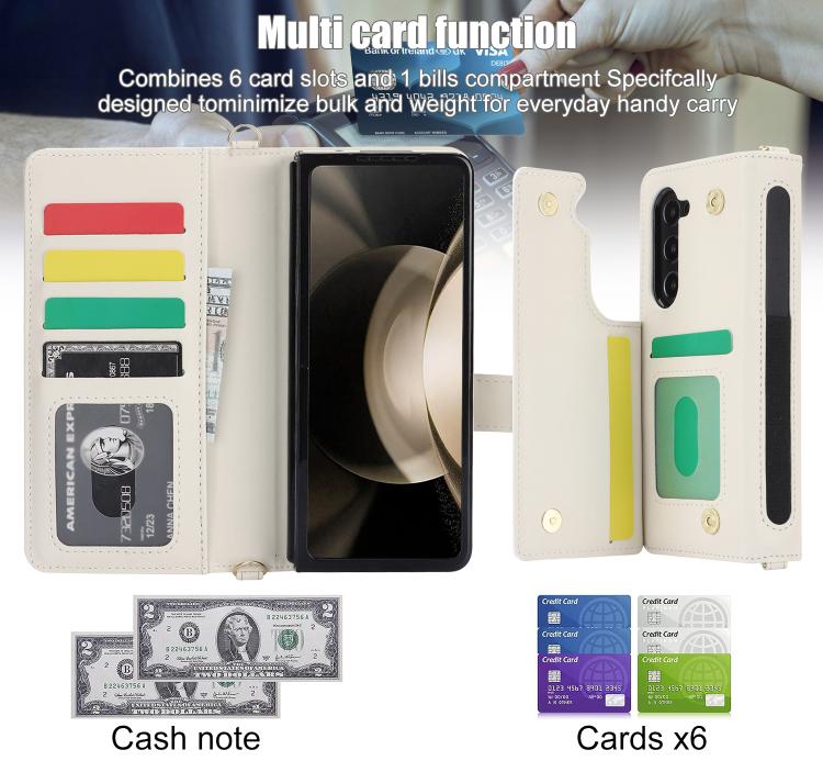 For Samsung Galaxy Z Fold7 Rhombic Texture Crossbody Multifunctional Leather Phone Case