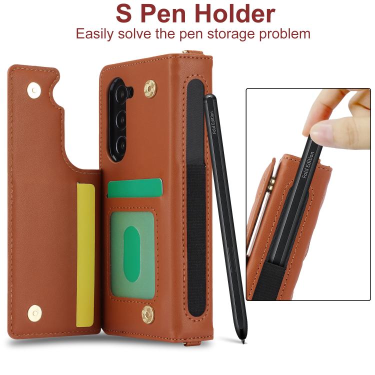 For Samsung Galaxy Z Fold7 Rhombic Texture Crossbody Multifunctional Leather Phone Case