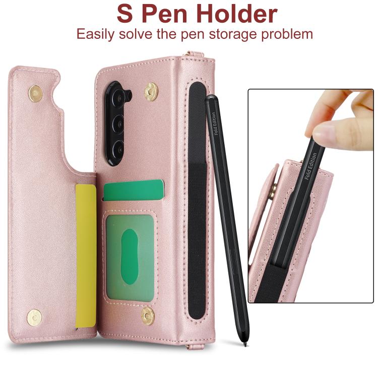 For Samsung Galaxy Z Fold7 Rhombic Texture Crossbody Multifunctional Leather Phone Case