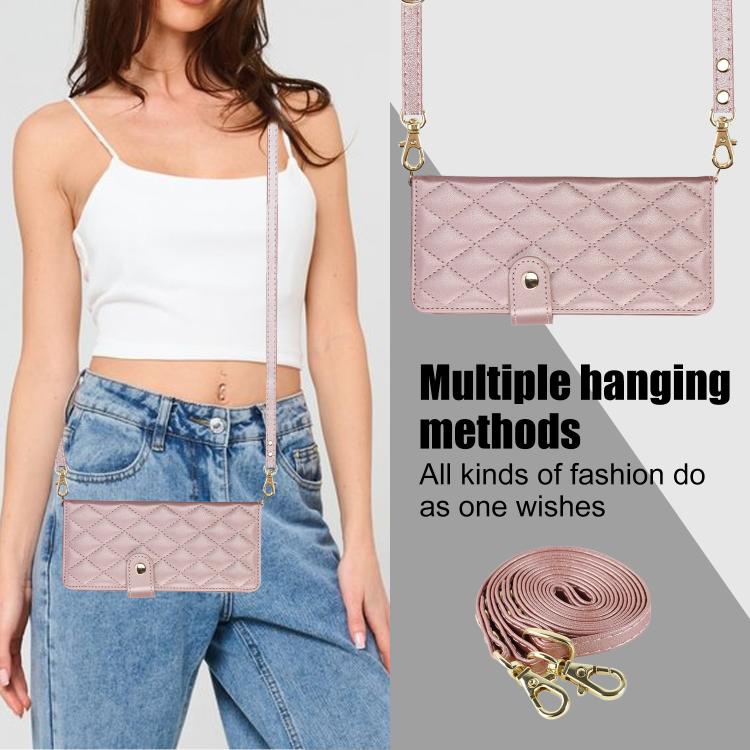 For Samsung Galaxy Z Fold7 Rhombic Texture Crossbody Multifunctional Leather Phone Case