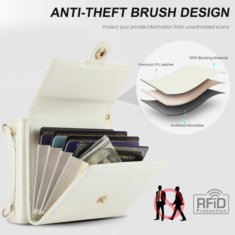 For Samsung Galaxy Z Flip7 5G Solid Color Backpack Wallet Card Slot RFID PU Phone Case