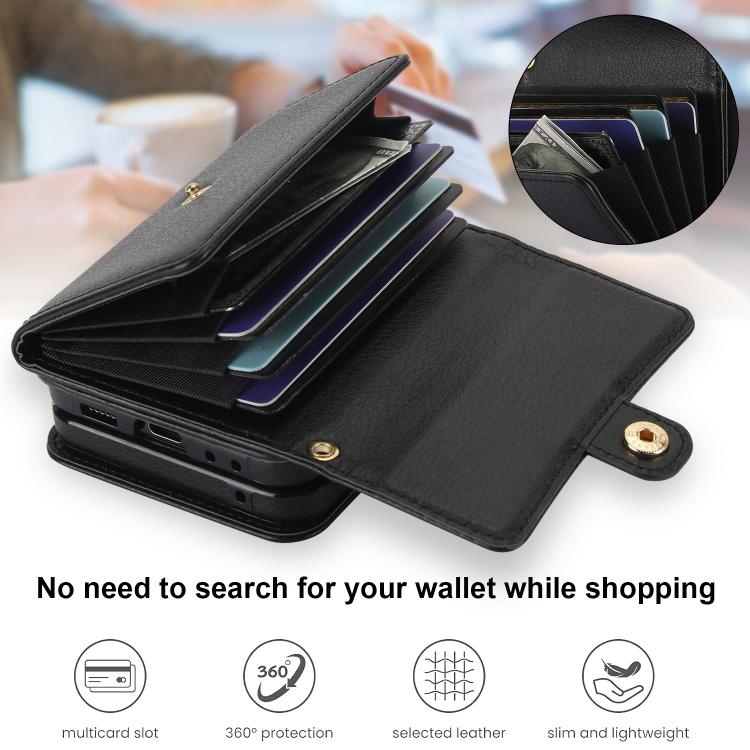 For Samsung Galaxy Z Flip7 5G Solid Color Backpack Wallet Card Slot RFID PU Phone Case