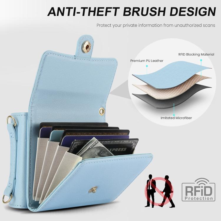 For Samsung Galaxy Z Flip7 5G Solid Color Backpack Wallet Card Slot RFID PU Phone Case
