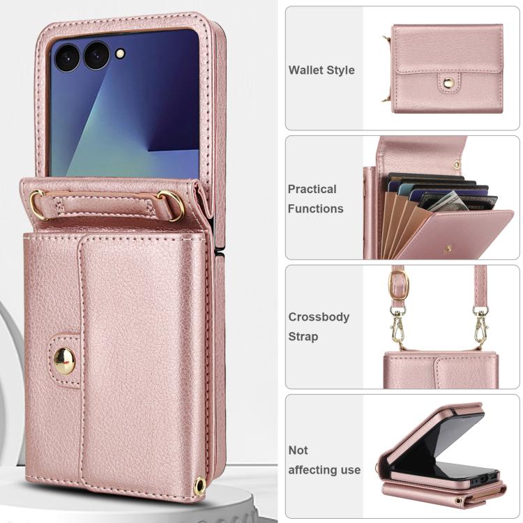 For Samsung Galaxy Z Flip7 5G Solid Color Backpack Wallet Card Slot RFID PU Phone Case