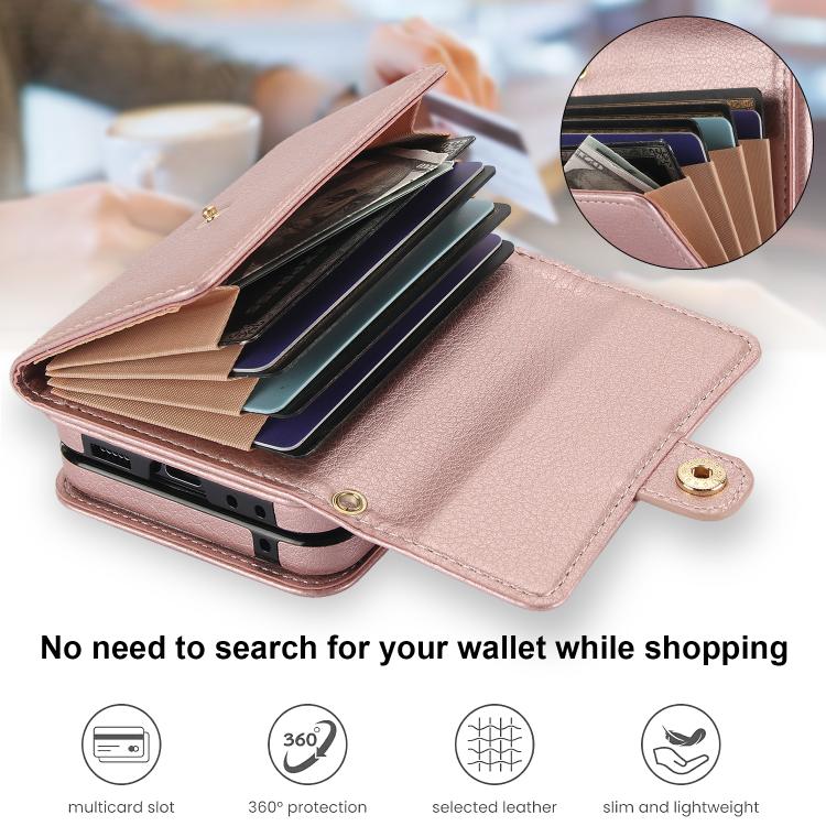 For Samsung Galaxy Z Flip7 5G Solid Color Backpack Wallet Card Slot RFID PU Phone Case