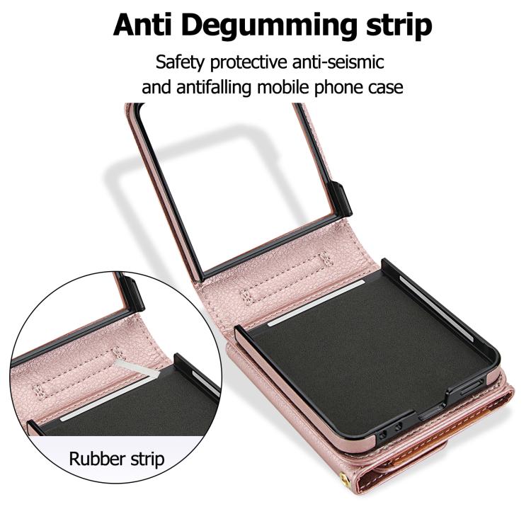 For Samsung Galaxy Z Flip7 5G Solid Color Backpack Wallet Card Slot RFID PU Phone Case
